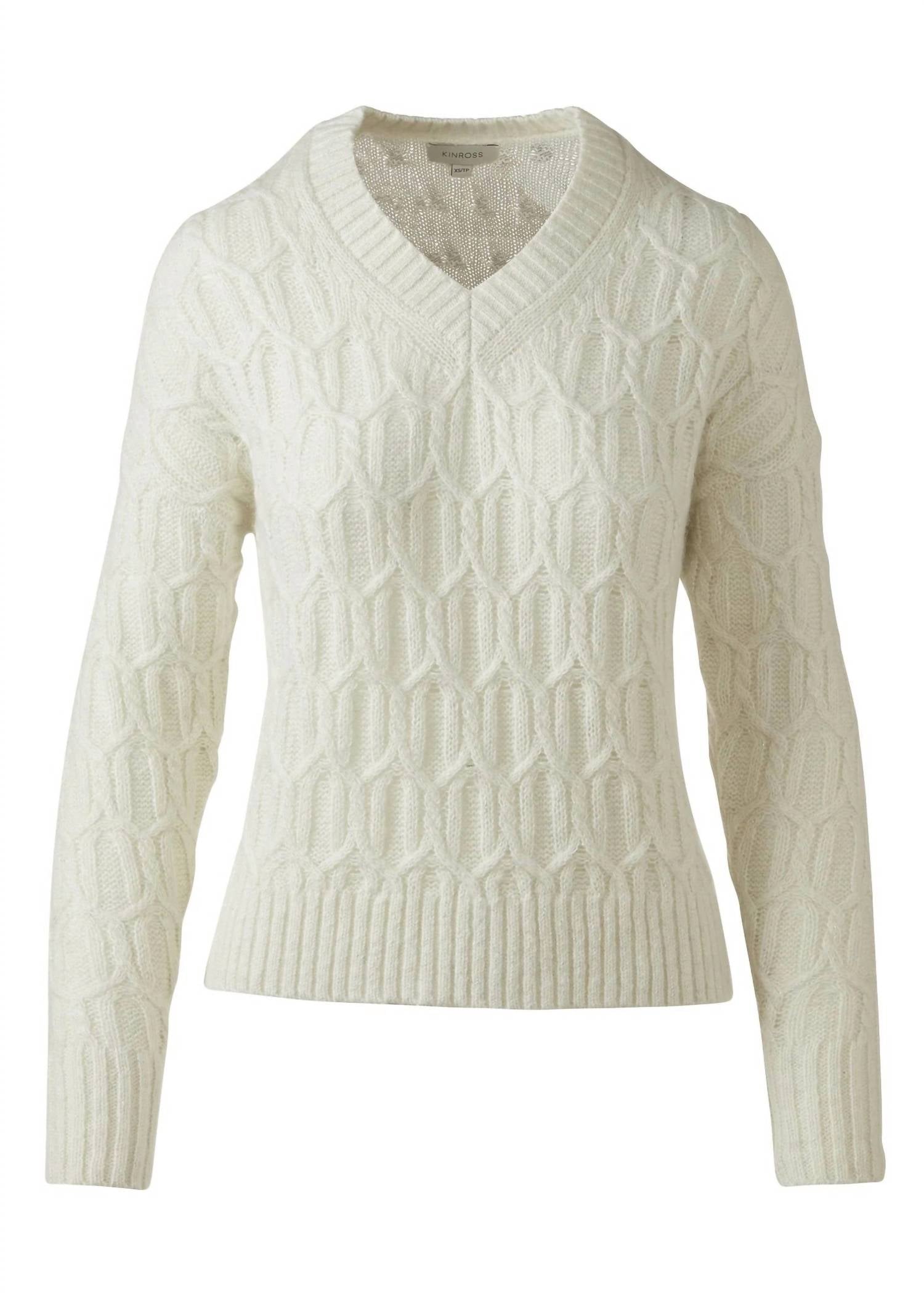 Kinross - Lofty Lurex Cable Sweater