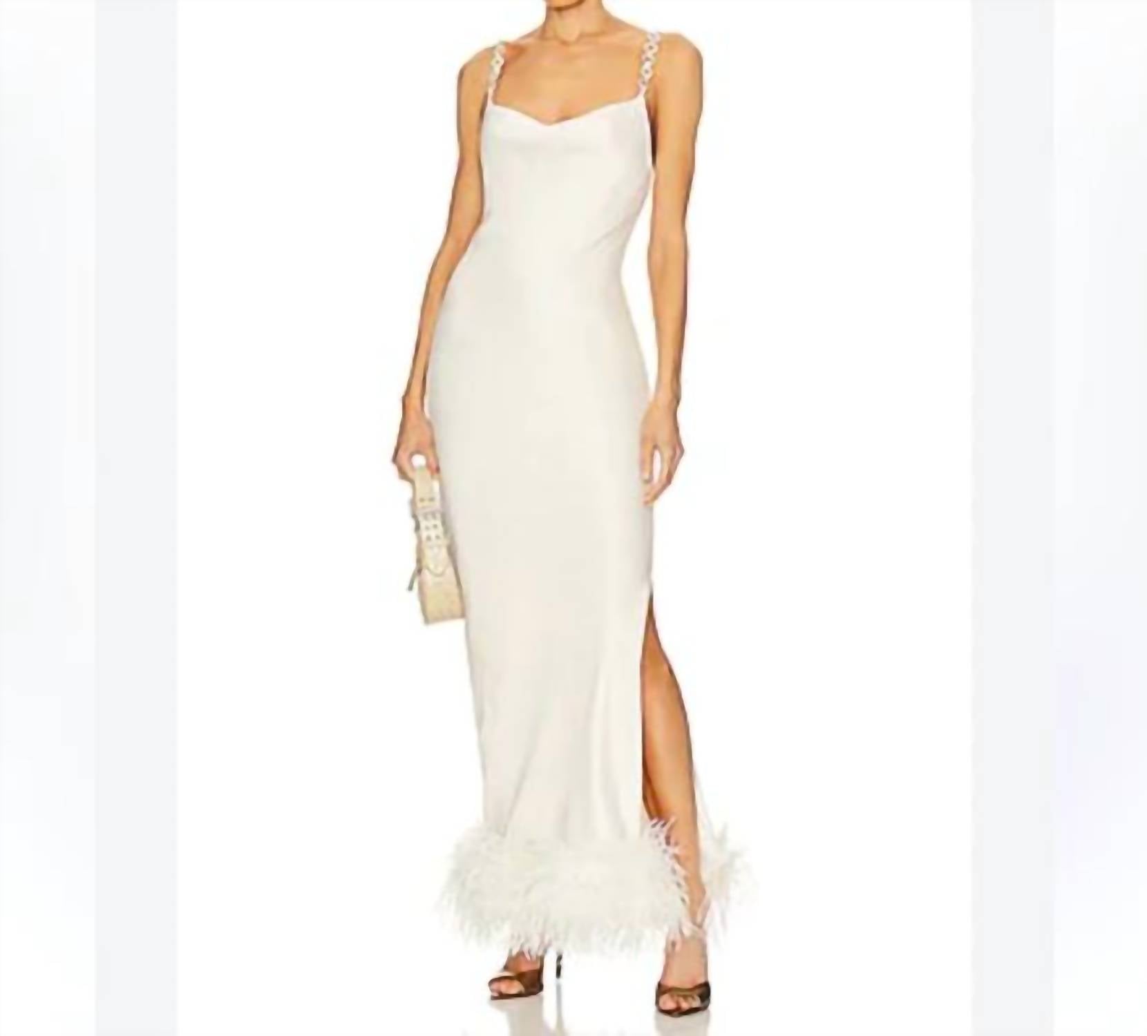 Bubish - Feather Trim Slip Dress