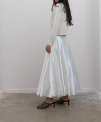 Collective - Satin Full Round Bubble Hem Midi Skirt