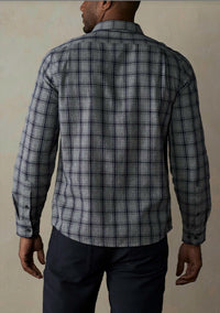 The Normal Brand Nikko Flannel Shirt in ink plaid - men's shirt - detail view