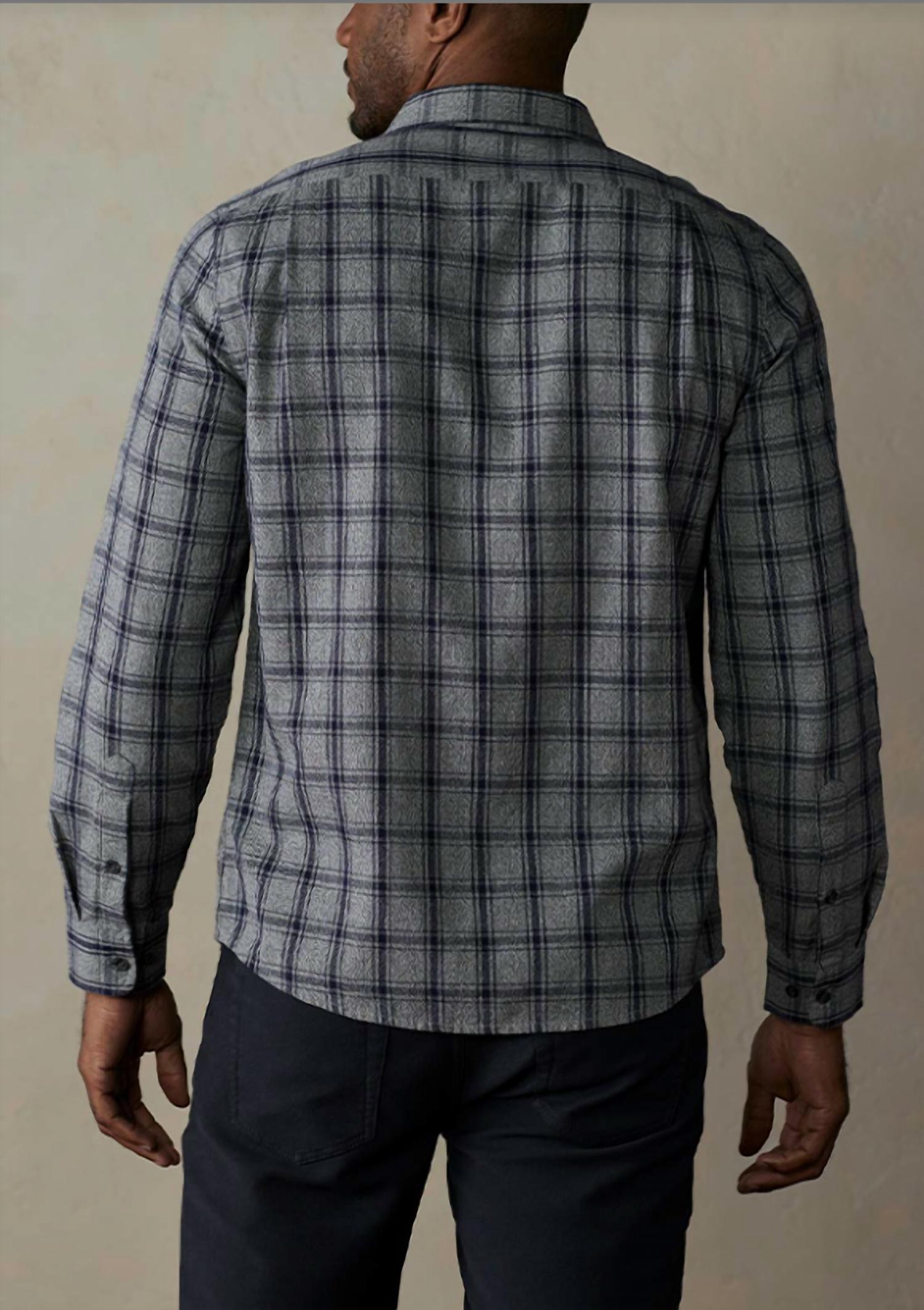 The Normal Brand Nikko Flannel Shirt in ink plaid - men's shirt - detail view