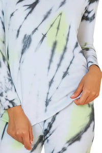 French Kyss - Marble Wash Long Sleeve V-Neck Top