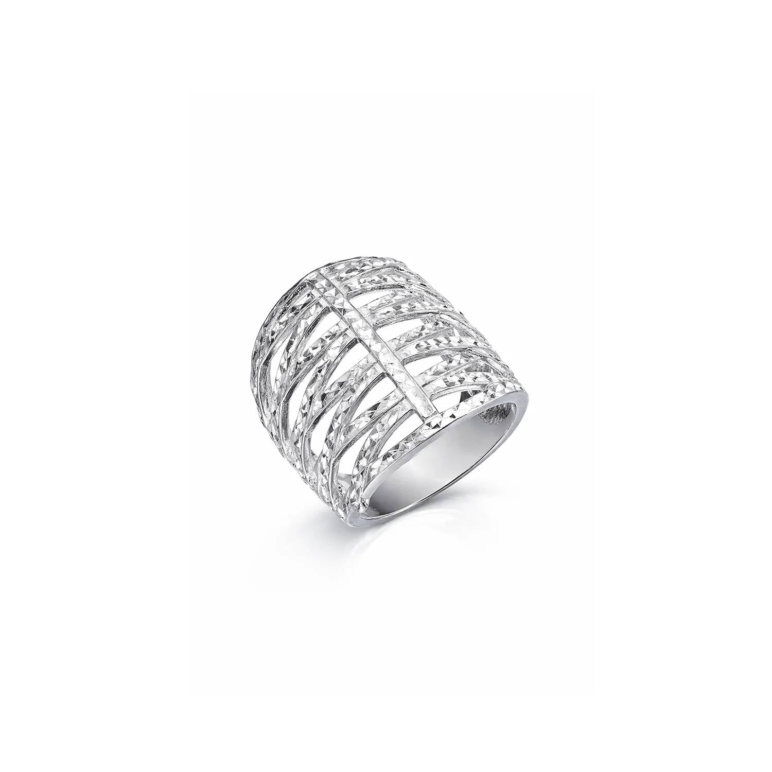 Gold & Honey - Women's Diamond Cut Crossover Ring