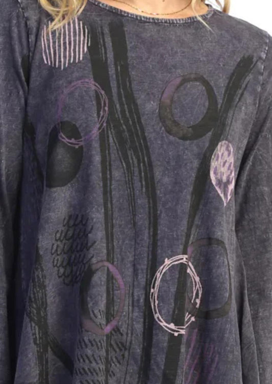 Jess & Jane - Staccato Mineral Washed Cotton Asymmetric Hem Top