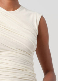 AGOLDE Ester Twist Tank in oat - women's tank top - view 5