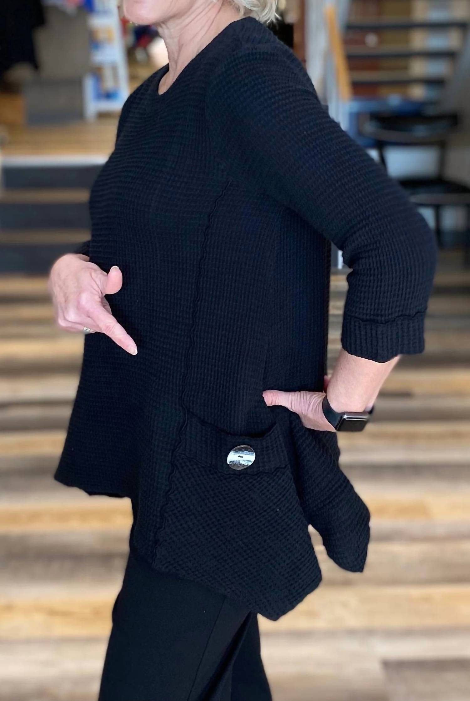 Focus Fashion - Waffle Knit Tunic Top