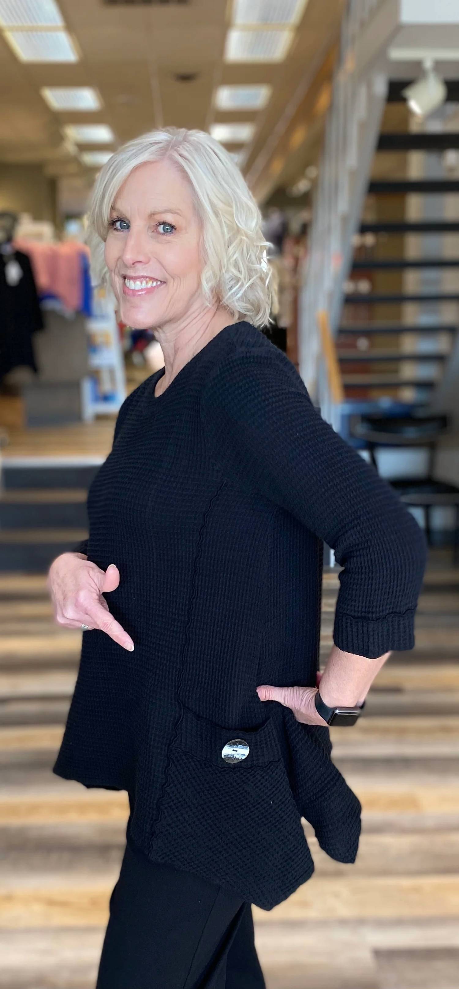 Focus Fashion - Waffle Knit Tunic Top