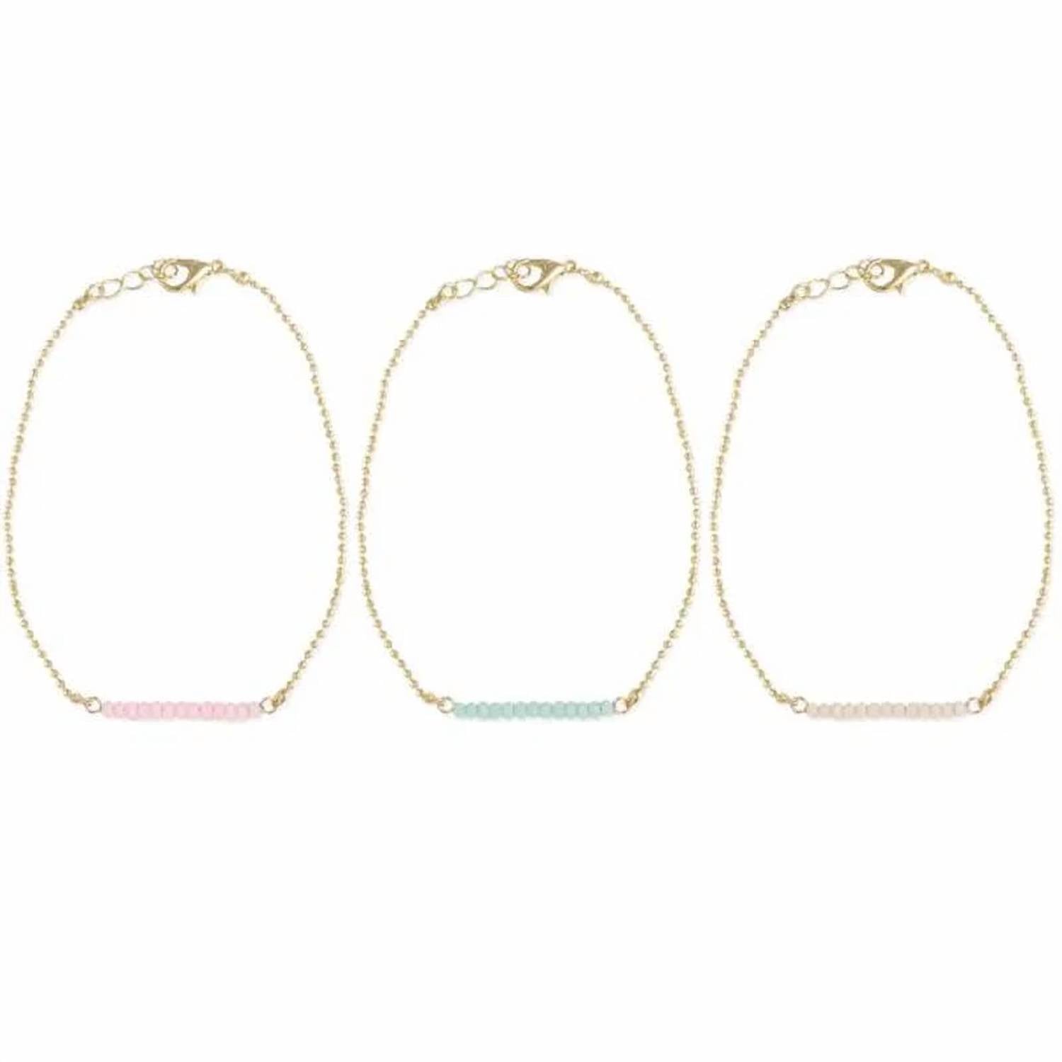 Zad - Women's Faceted Bead Bar Anklet