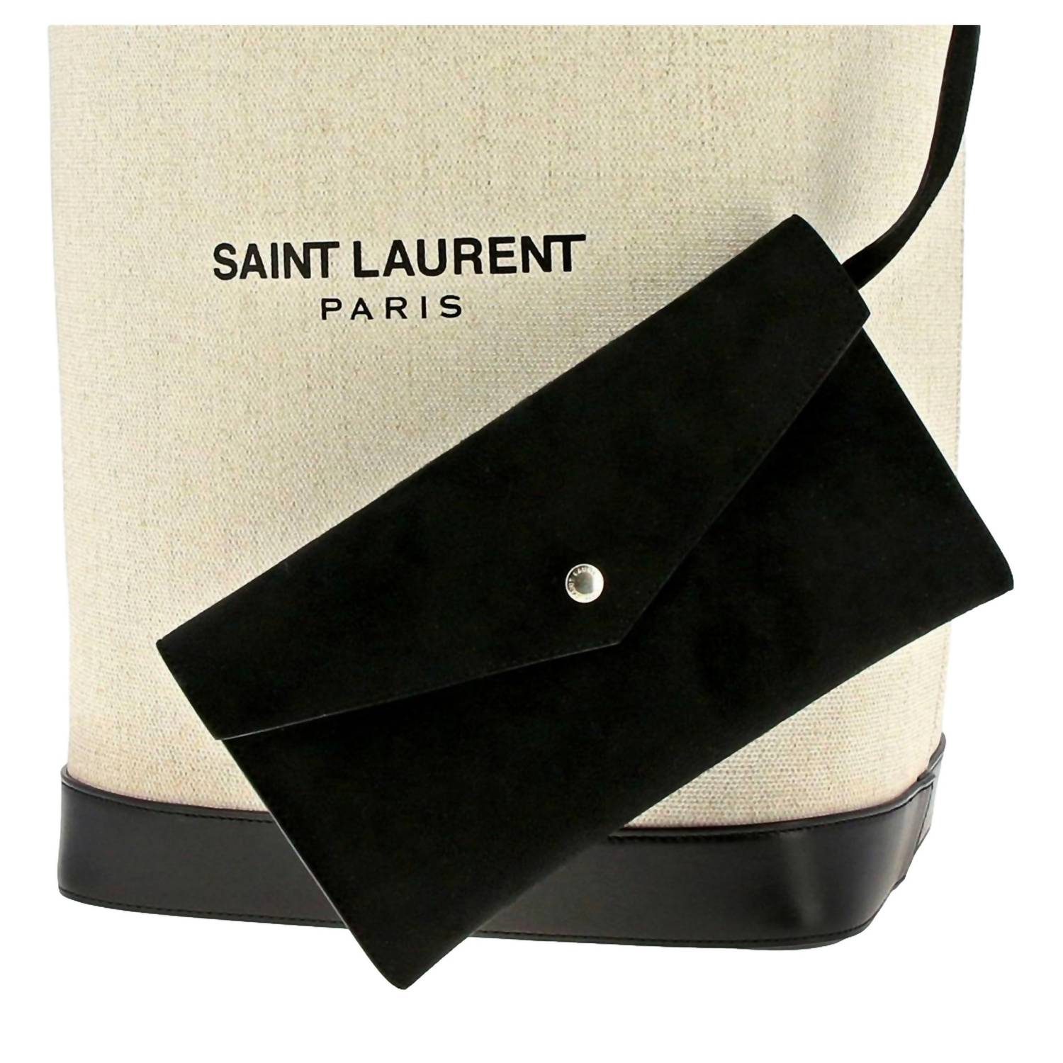 Saint Laurent - Women's Teddy Coated Linen Drawstring Bucket Bag