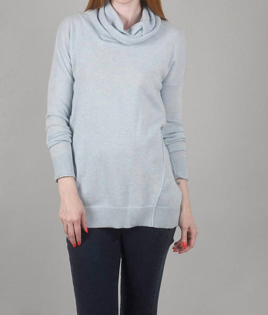 Exposed-Seam Cowl Sweater