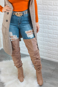Surelymine - Women's Unmatchable Pointy Slouchy Knee And Thigh High Boots