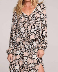 saltwater LUXE Lura Top in black - women's long sleeve top