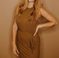 Endless Blu. - Ribbed Olive Dress