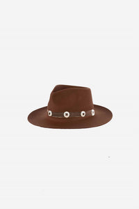 Gigi Pip Women's Zephyr Rancher With Western Leather Concho Band Hat in dark oak - women's hat
