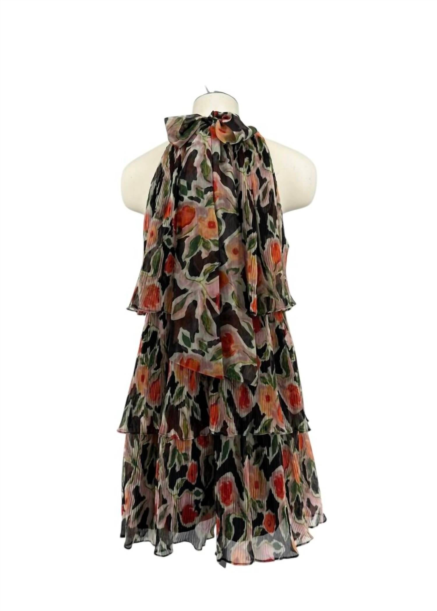 En Saison Floral Tiered Romper in black - women's pants - alternate view