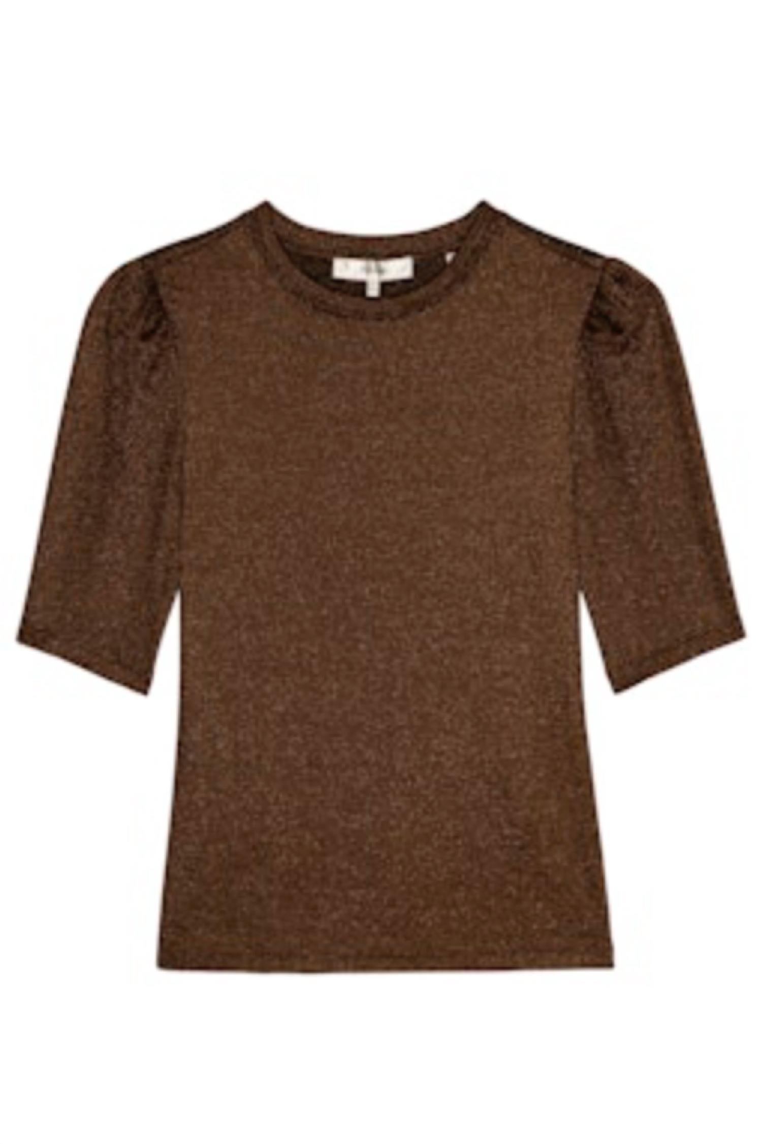 Frame - Women's Lurex Gathered Short Sleeve Tee