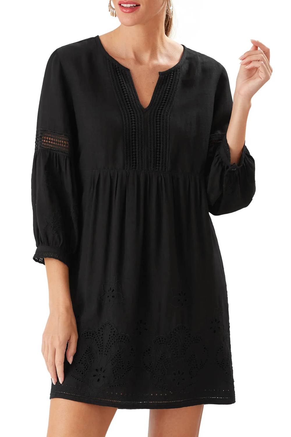 Tommy Bahama - St. Lucia Split Neck Linen Blend Cover-up Dress