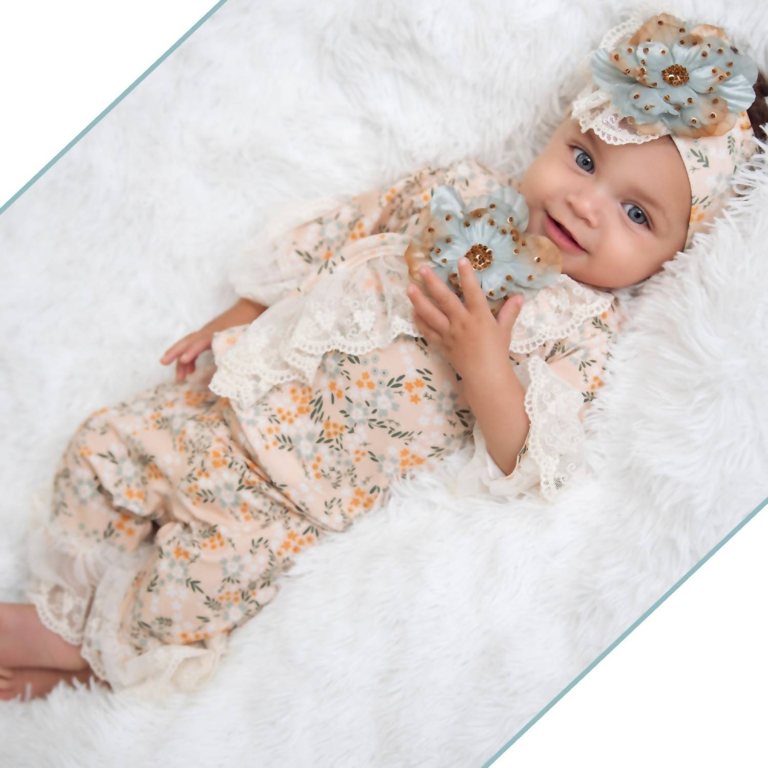 Haute Baby - Baby Girls Ava's Garden Kimono Style 2pc Set