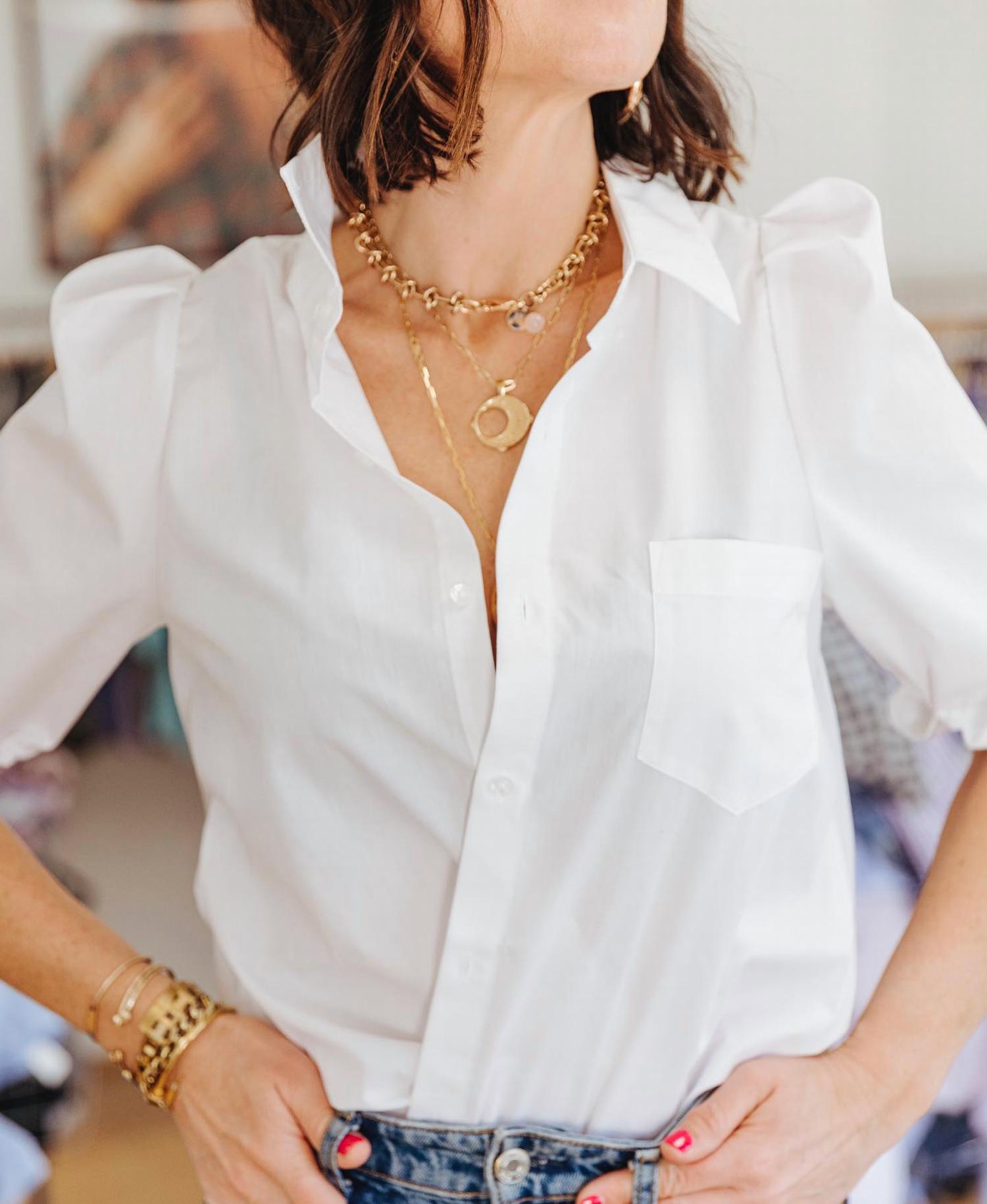 Shop Kmj - James Three Quarter Puff Sleeve Shirt