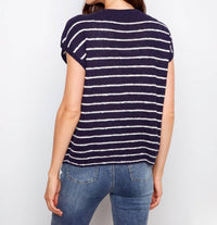 Charlie B - Striped Cap Sleeve Knit Top