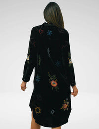 Caite & Kyla - Marlowe Velvet Embroidered Dress