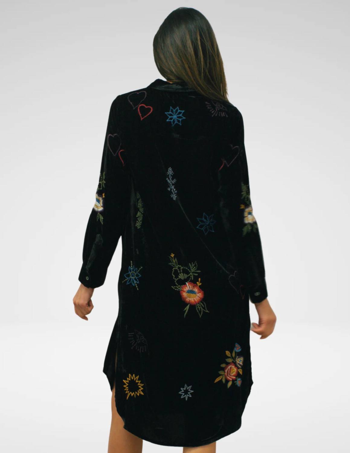 Caite & Kyla - Marlowe Velvet Embroidered Dress