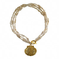Sccollection - Women's Aqua Shell Necklace