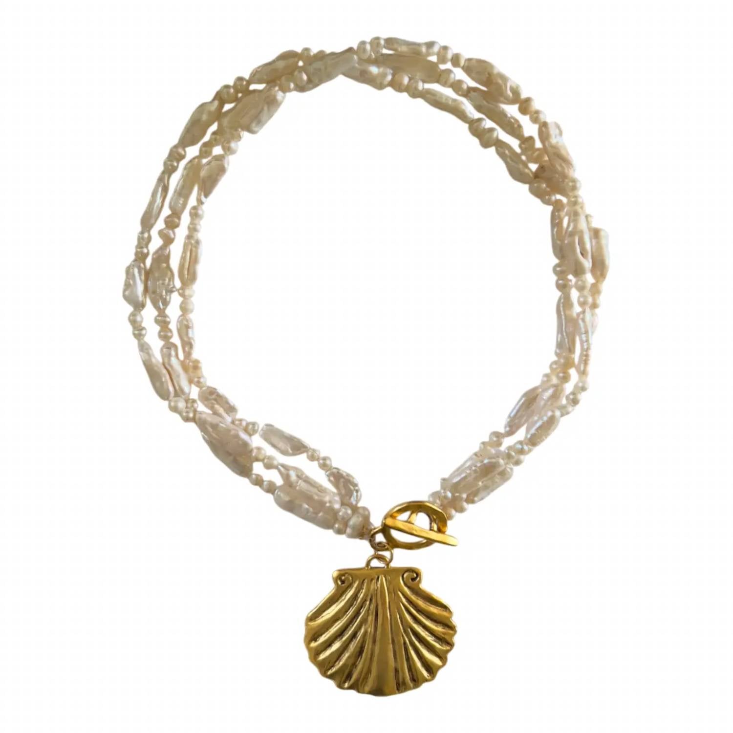 Sccollection - Women's Aqua Shell Necklace