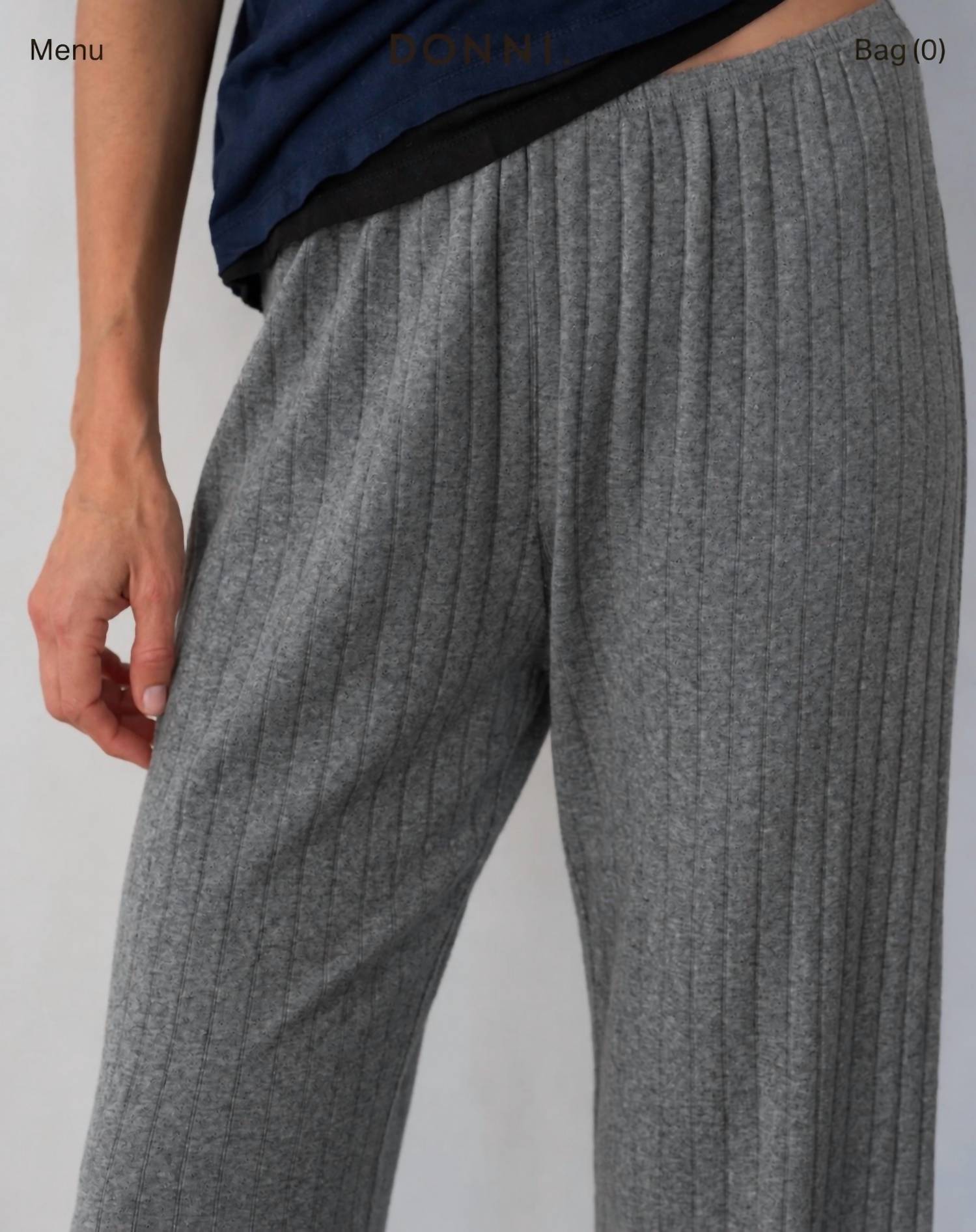 Donni. - POINTELLE RIBBED KNIT PANT