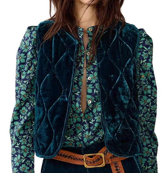 Lanhtropy - Waves Silk Velvet Quilted Vest