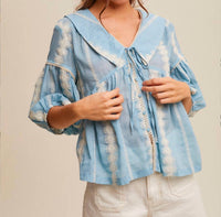Listicle - Marleigh Embroidered Baby Doll Top