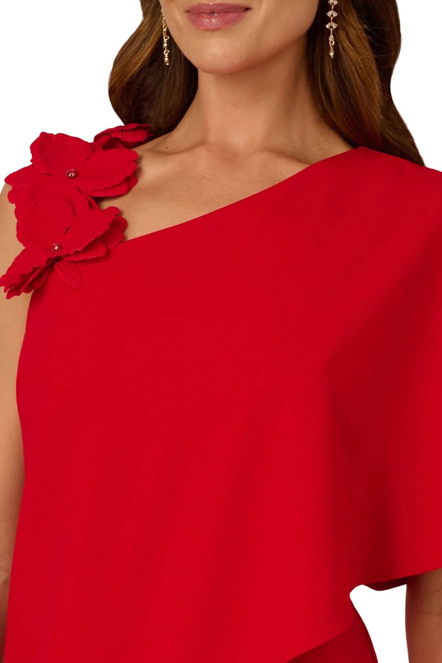 Adrianna Papell - Asymmetrical One-shoulder Jumpsuit
