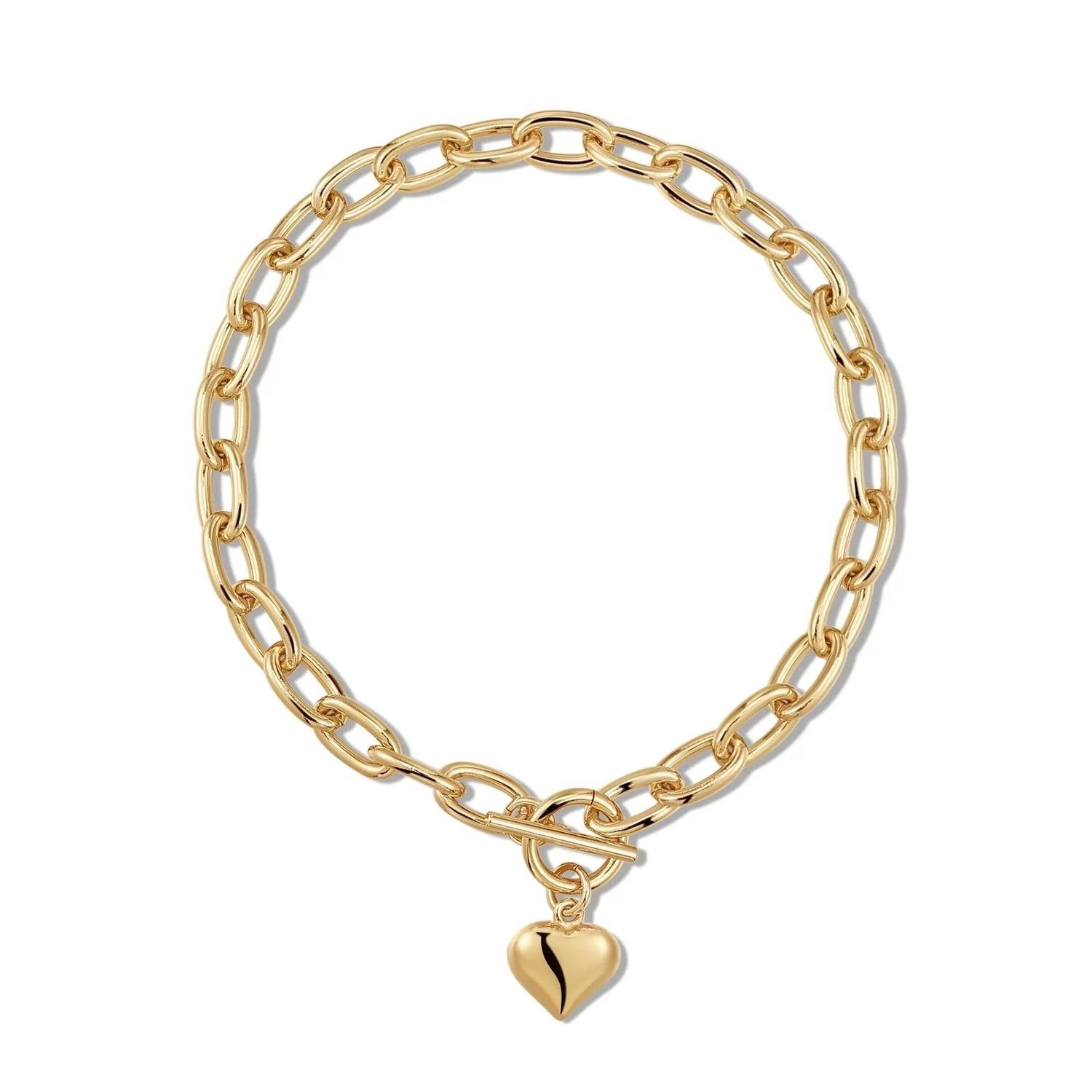 Eklexic - Women's Alana Puffy Heart Charm Necklace