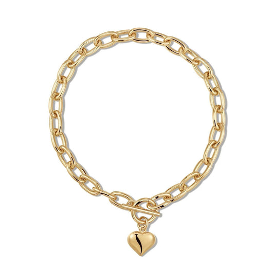 Eklexic - Women's Alana Puffy Heart Charm Necklace