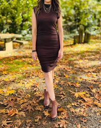 Michael Stars - Gia Mock Neck Power Shoulder Dress