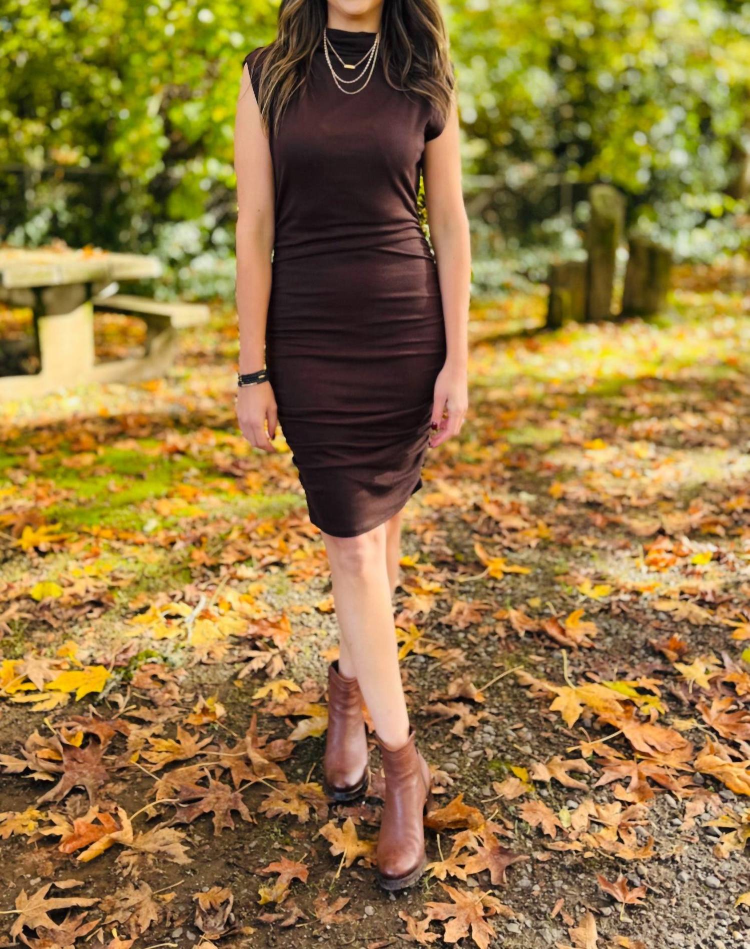 Michael Stars - Gia Mock Neck Power Shoulder Dress