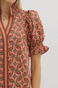 Entro - Ivy Abstract Print Top