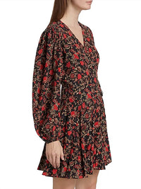 RHODE Caro Floral Print Mini Dress in la toile - women's dress - detail view