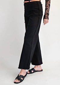 Easel - Self-fray Distressed Denim Pants