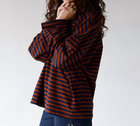 Mimosa Striped Long Sleeve Top in caramel tide - women's long sleeve top - alternate view