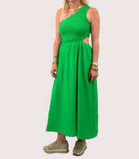 Davi & Dani - Cutout One Shoulder Maxi Dress