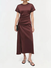 Jonathan Simkhai - Marabella Draped Satin Midi Dress