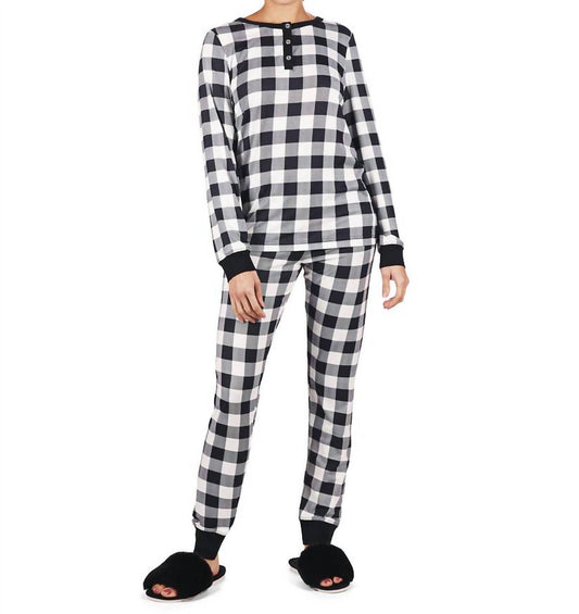 Memoi - Buffalo Plaid Long Sleeve Pajama Set
