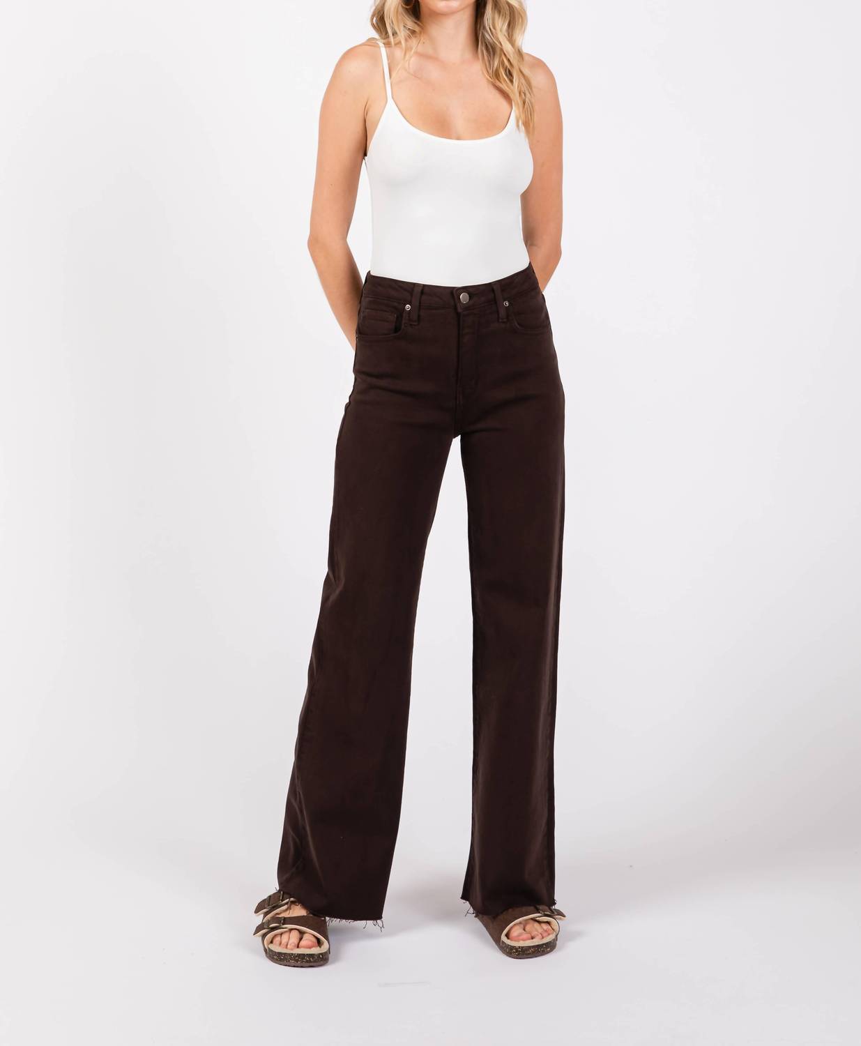 Letter To Juliet - A Line Wide Scissor Cut Jeans