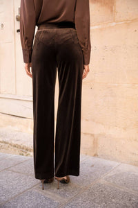 Attentif - Straight Cut Velvet Pants