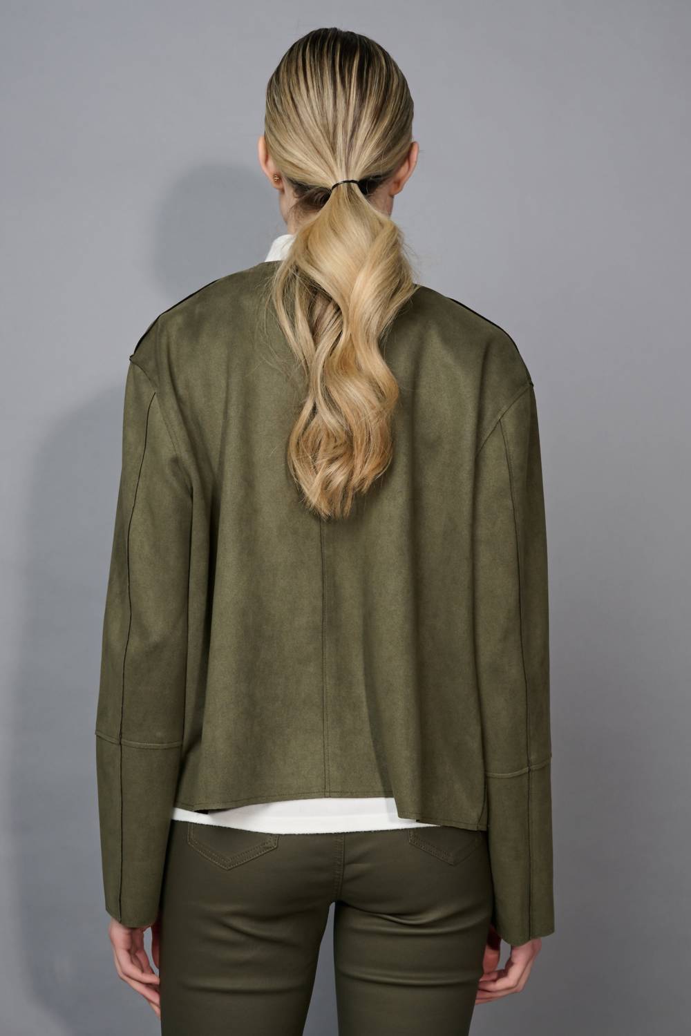Picadilly - Button Front Faux Suede Jacket