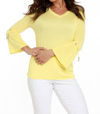 Angel Apparel - V-neck Bell Sleeve Tunic Top