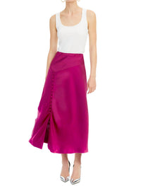 ALLISON NEW YORK Reese Satin Skirt in berry - women's skirt