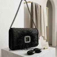 Elektra'S Workshop - Women's Ostrich Feather Shoulder Bag