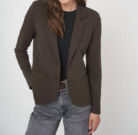 REPEAT cashmere Lady's Knit Blazer in dark brown - women's jacket